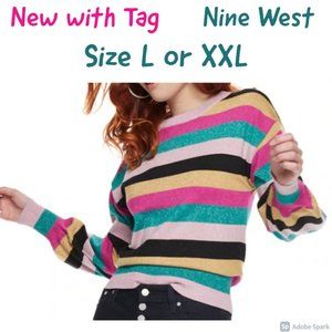 🌹$15ifbundle2 NWT Nine West balloon sleeve top L